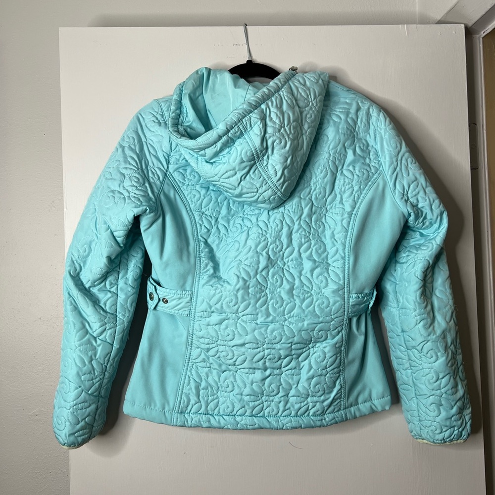 ZeroXposur |S|Blue Puffer Jacket with Quilted Design - Picture 3 of 6